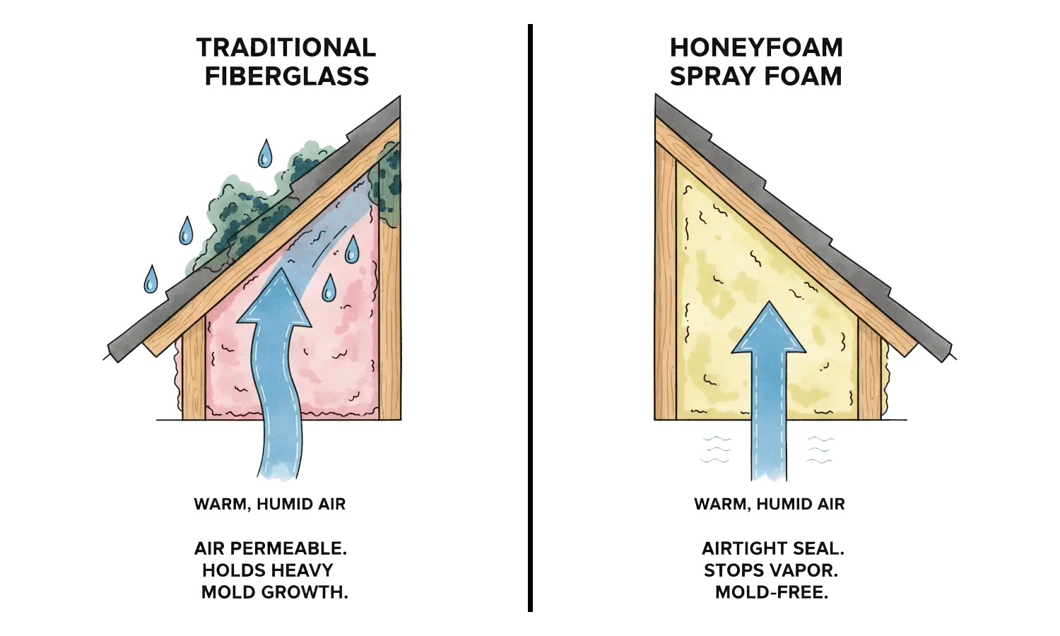 Does Spray Foam Prevent Mold? The Truth About Humidity and Your Home’s Health - Honeyfoam