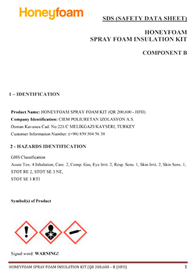 HFO Honeyfoam SDS 1233zd